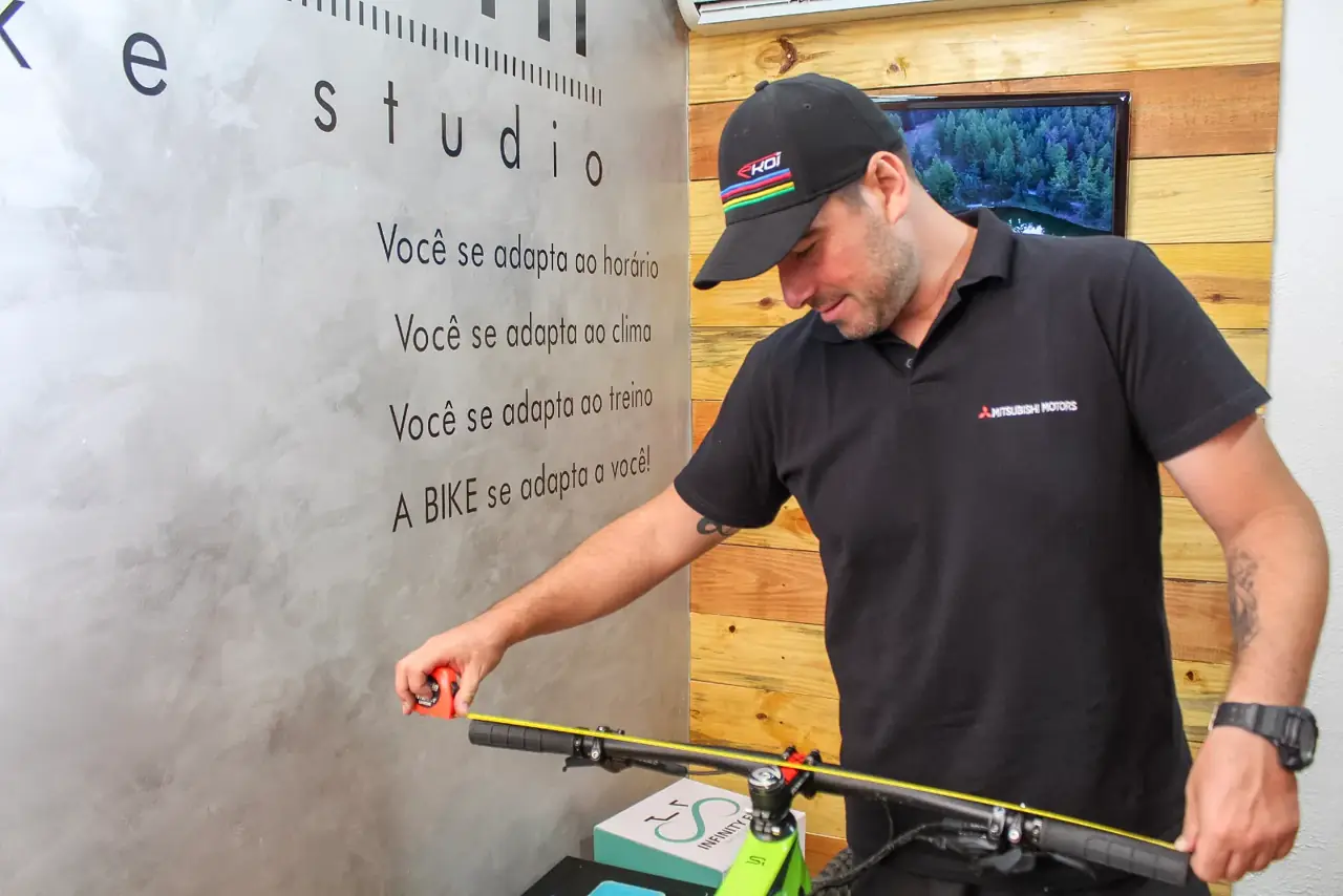 Medição do guidão de uma MTB
